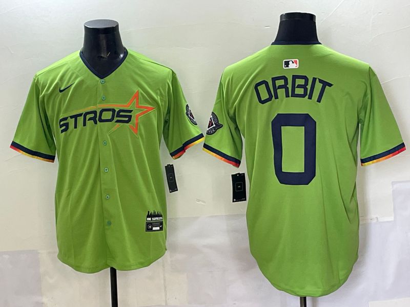Men 2025 Houston Astros #0 Orbit Green Three generations Joint Name Nike MLB Jersey style 1->houston astros->MLB Jersey